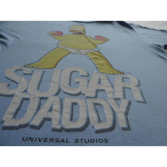 Men's Blue 'Sugar Daddy' Homer Simpson Graphic T-Shirt - Picture 4 of 5